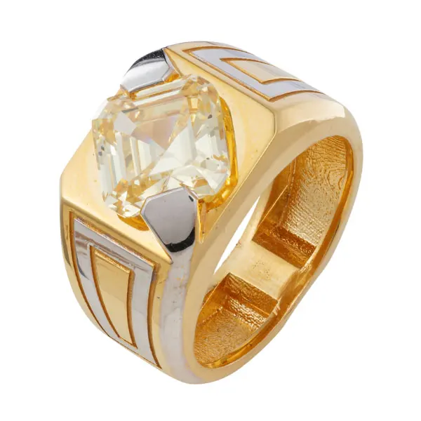 Men's 14K Gold Cognac Diamond Ring (.87 ctw)