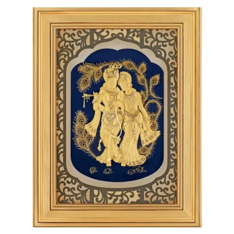 Radha Krishna 24kt Gold Idols Frame