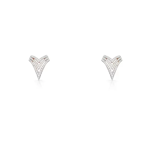 Elegant V-shape Diamond Earrings