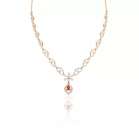 Floral Touch Diamond Necklace