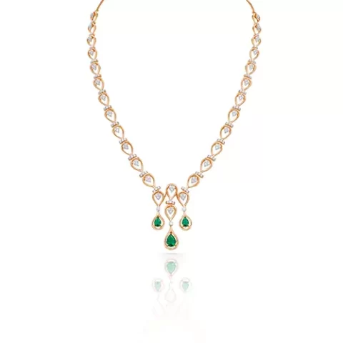 Elegant Glow Green Diamond Necklace