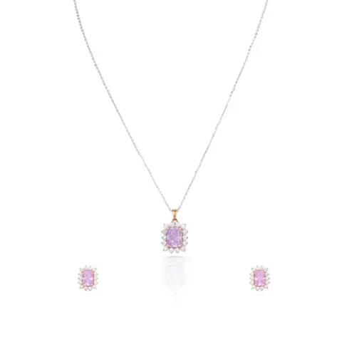 Blush Glow Diamond Pendant Set
