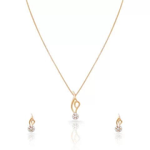 Trendy Crystal Diamond Pendant Set