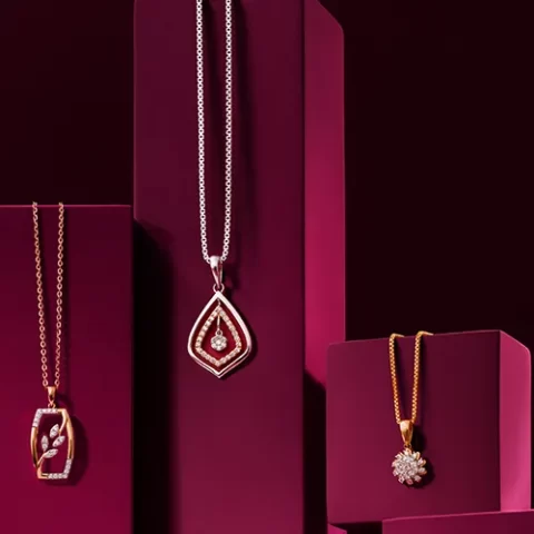 Modern Minimal Diamond Pendant Set