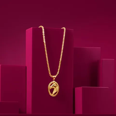 Wild Run Horse Pendant with Chain