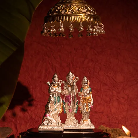 Silver Ram Darbar Idol Set