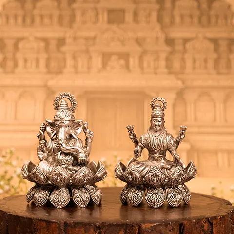 Lakshmi Ganesh Idol Pair
