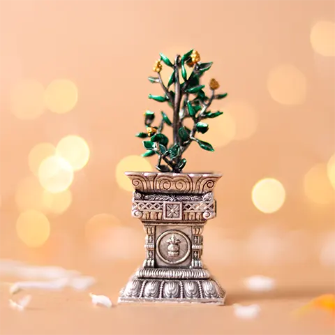 Pure Silver Sacred Tulsi Design
