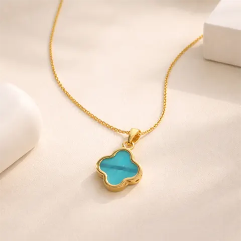 Blue Bloom Gold Pendant chain