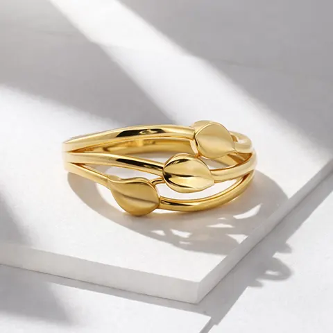 Contemporary Overlap Gold Ring