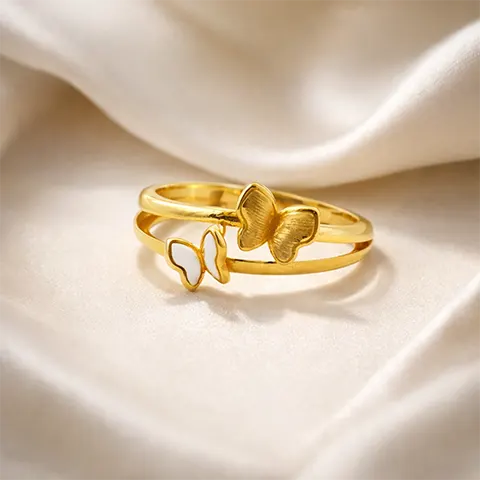 Dual Butterfly Gold Ring