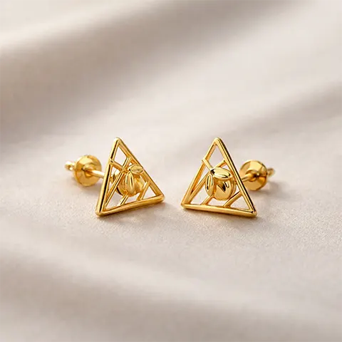 Geo Triangle Gold Studs