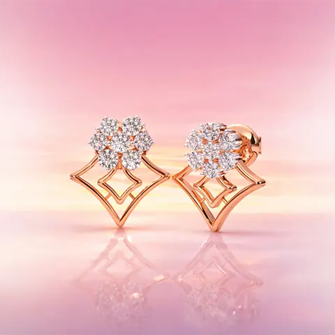 Petal Spark Diamond Earrings