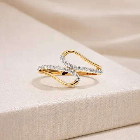 Twin Wave Gold Ring