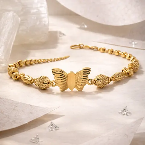 Butterfly Gold Bead Bracelet