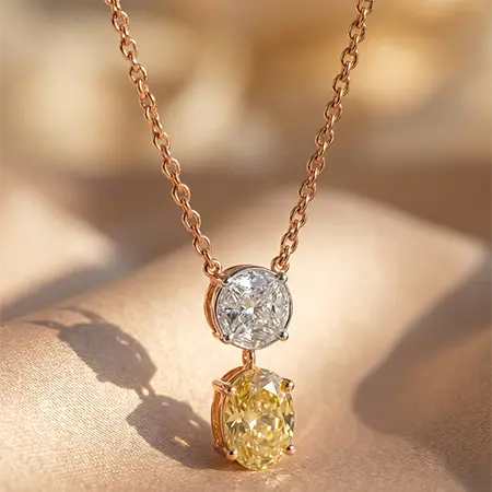 Rose Gold Canary Drop Pendant