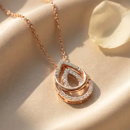 Rose Gold Double Teardrop Pendant