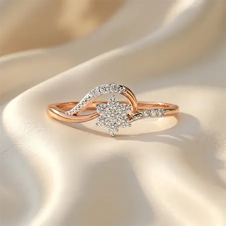 Rose Gold Starlight Bypass Ring