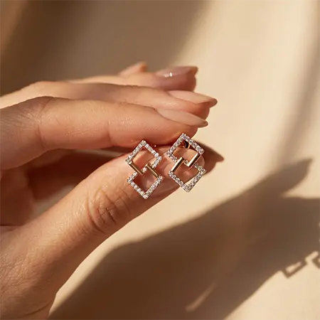 Interlocking Geometric Earrings