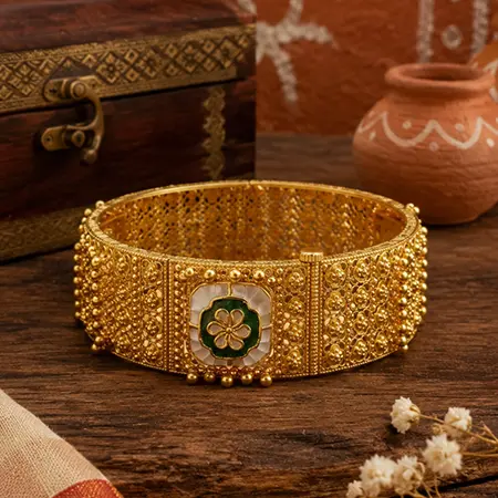 Gold Jaali Work Bridal Kada