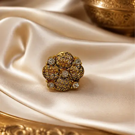 Floral Gold Statement Ring