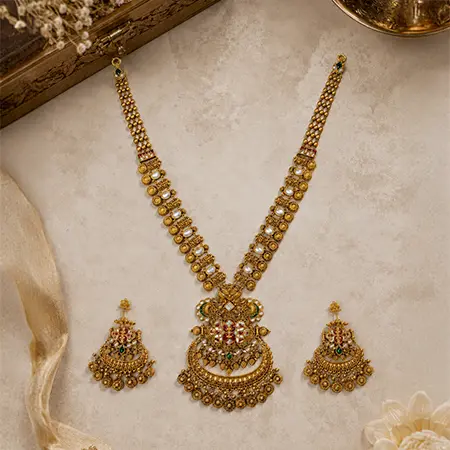 Heritage Antique Gold Long Necklace Set