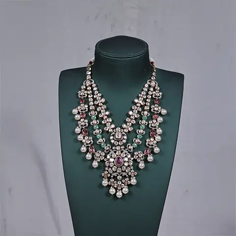 Emerald & Pearl Layered Necklace