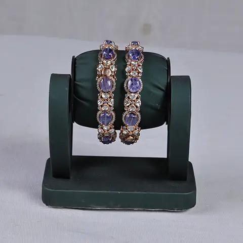 Polki Diamond Bangles Pair – Handcrafted Traditional Jewellery