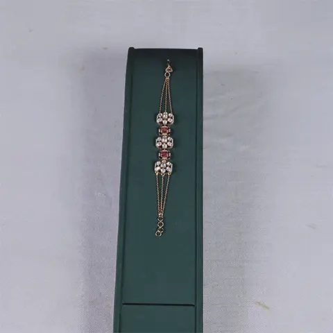 Gold Ruby & Polki Diamond Chain Bracelet