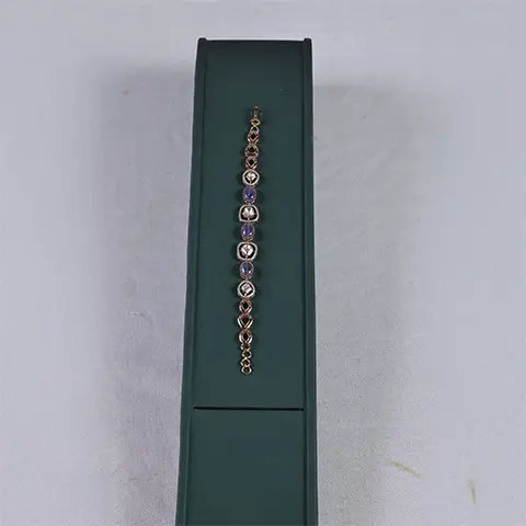 Rose Gold Polki Diamond, Tanzanite & Ruby Bracelet