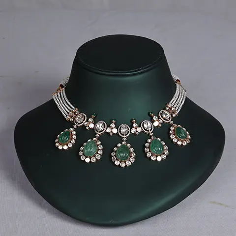 Diamond Pearl Choker Necklace