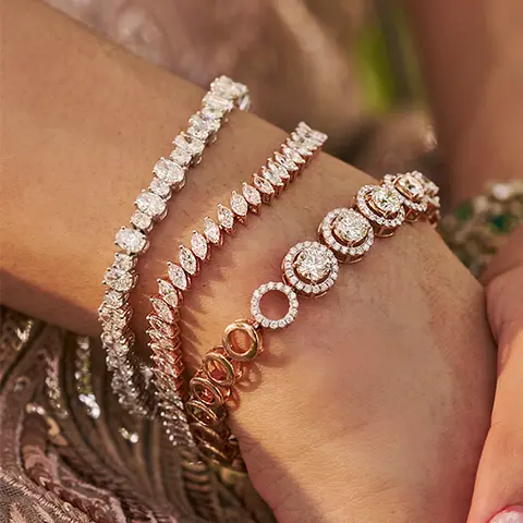 Diamond Tennis Bracelet Stack in Rose Gold