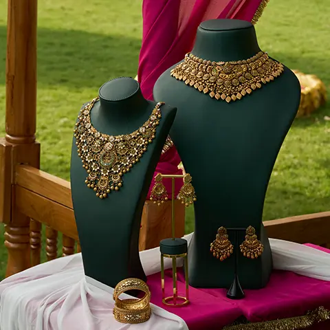 Antique Gold Choker Necklace Set