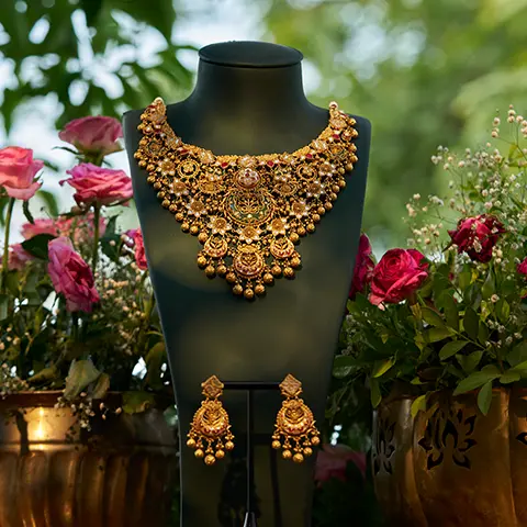 Antique Gold Bridal Necklace Set