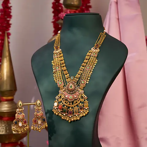 Antique Gold Long Haar Set