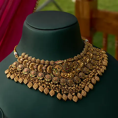 Antique Gold Bridal Choker Necklace